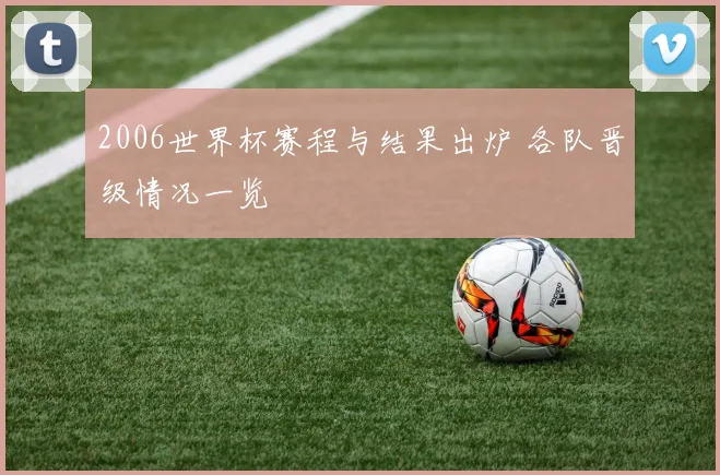 2006世界杯赛程与结果出炉 各队晋级情况一览